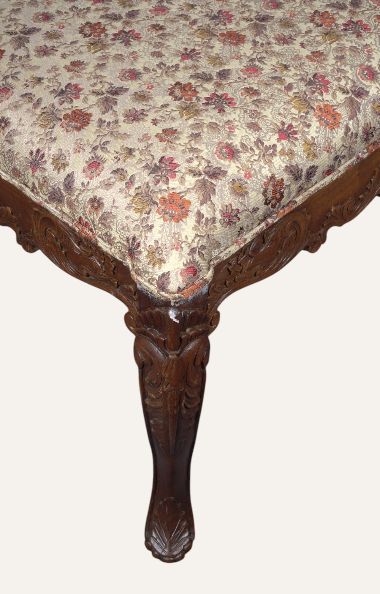 Floral Hand Carved Ottoman
