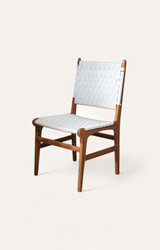 Handwoven Leather Dining Chair