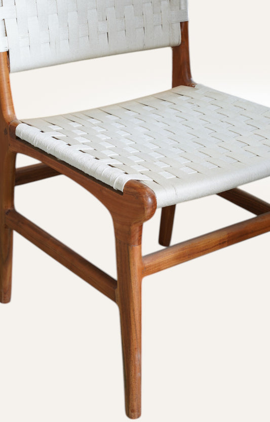 Handwoven Leather Dining Chair