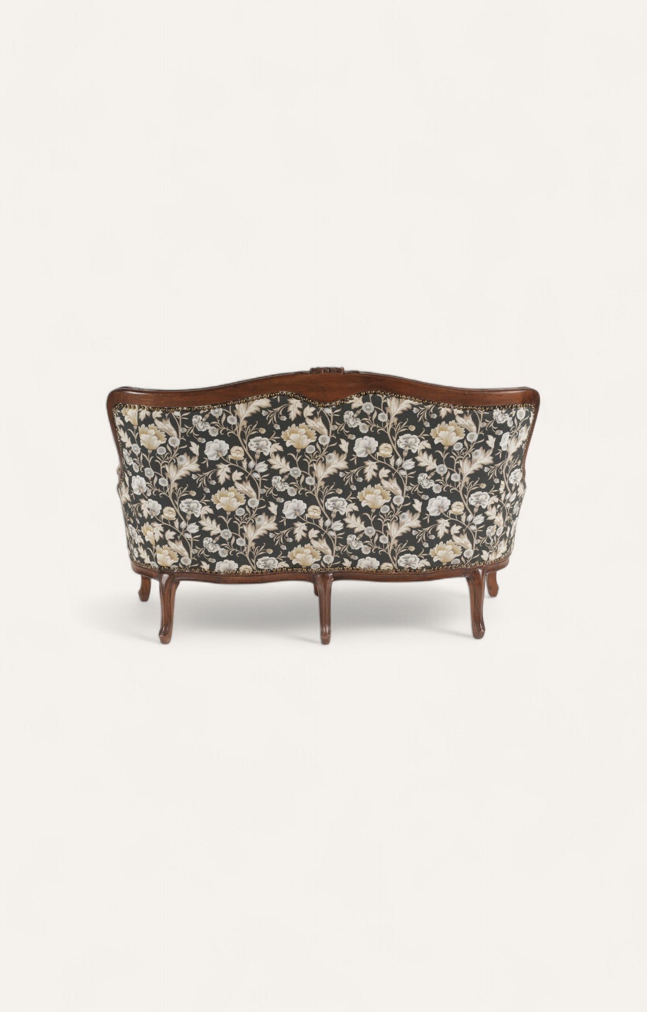 French Armchair with Floral Fabric Panel