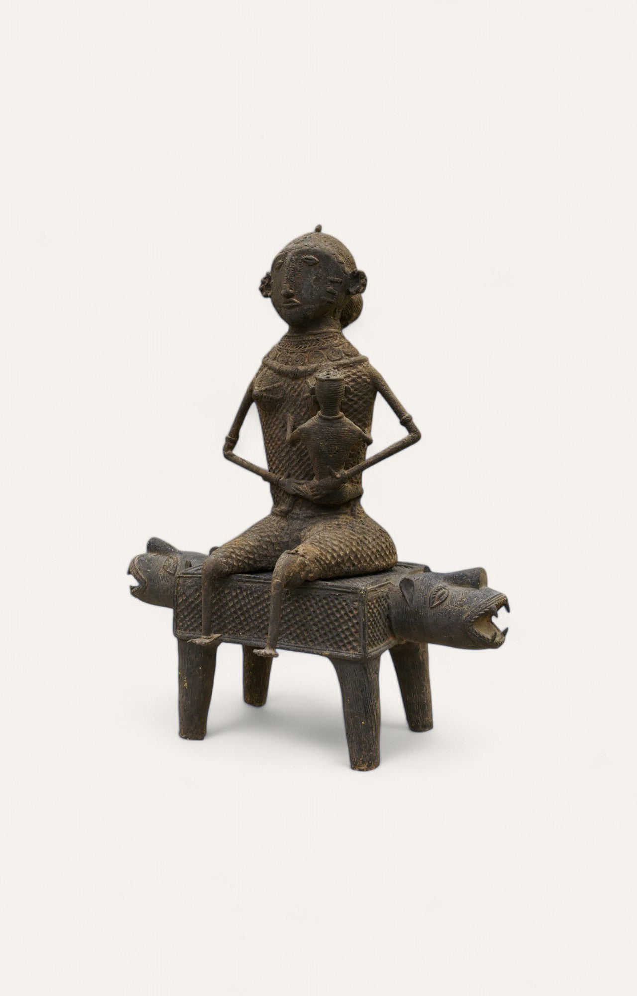 Timeless Chieftain Antique Brass Tribal Figurine Table Décor