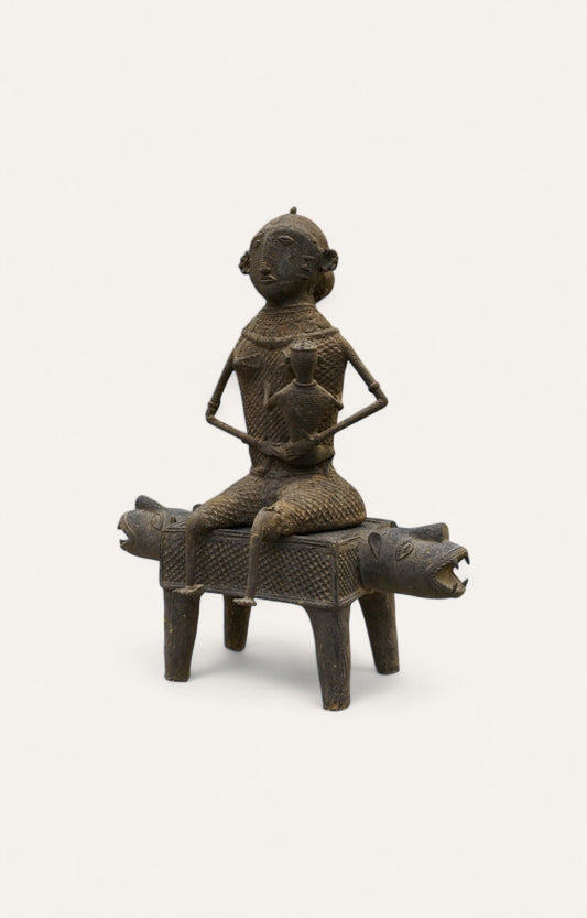 Timeless Chieftain Antique Brass Tribal Figurine Table Décor