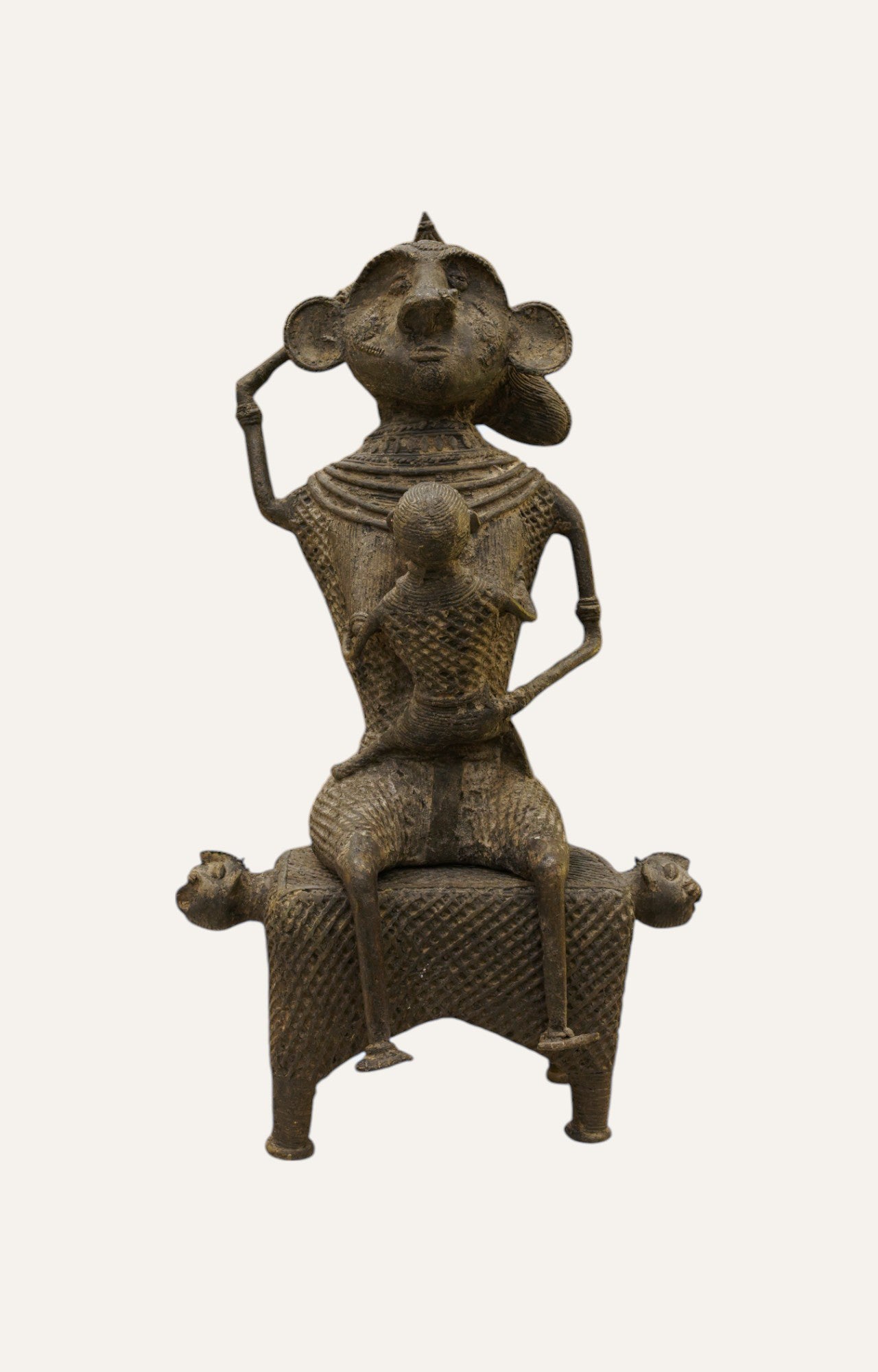 Guardian of Heritage Brass Tribal Figurine Table Décor