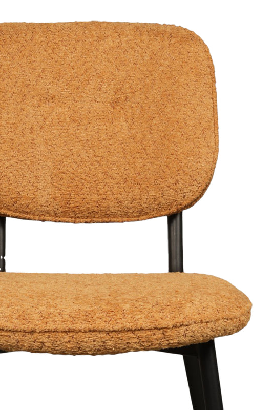 Mid-Century Upholstered Dining Chair in Camel