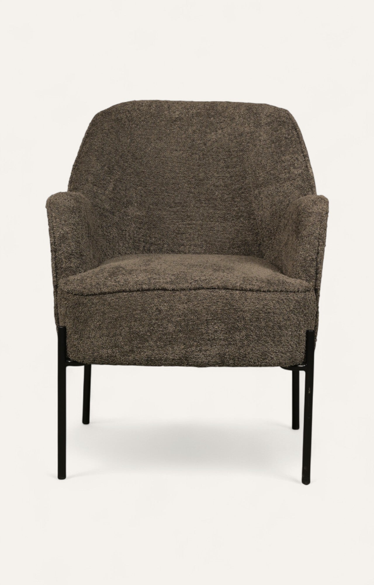 Modern Charcoal Upholstered Armchair with Metal Legs