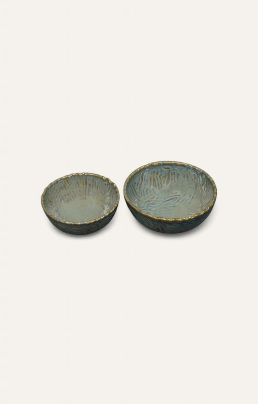 Ripple-Edged Ceramic Bowl (Medium)