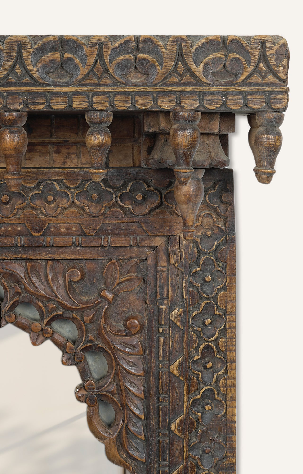 Wooden 4 Window Mirror