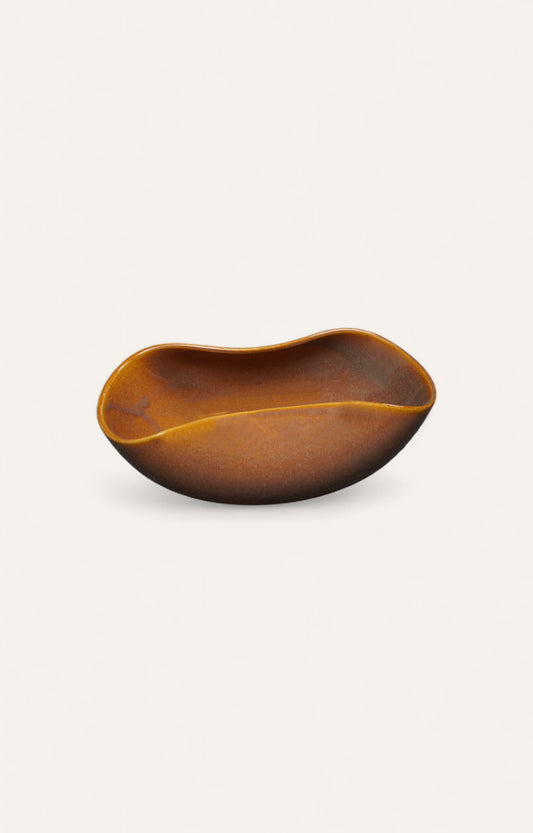 Shell Shape Orange Glazed Ceramic Bowl
