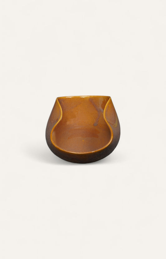 Shell Shape Orange Glazed Ceramic Bowl