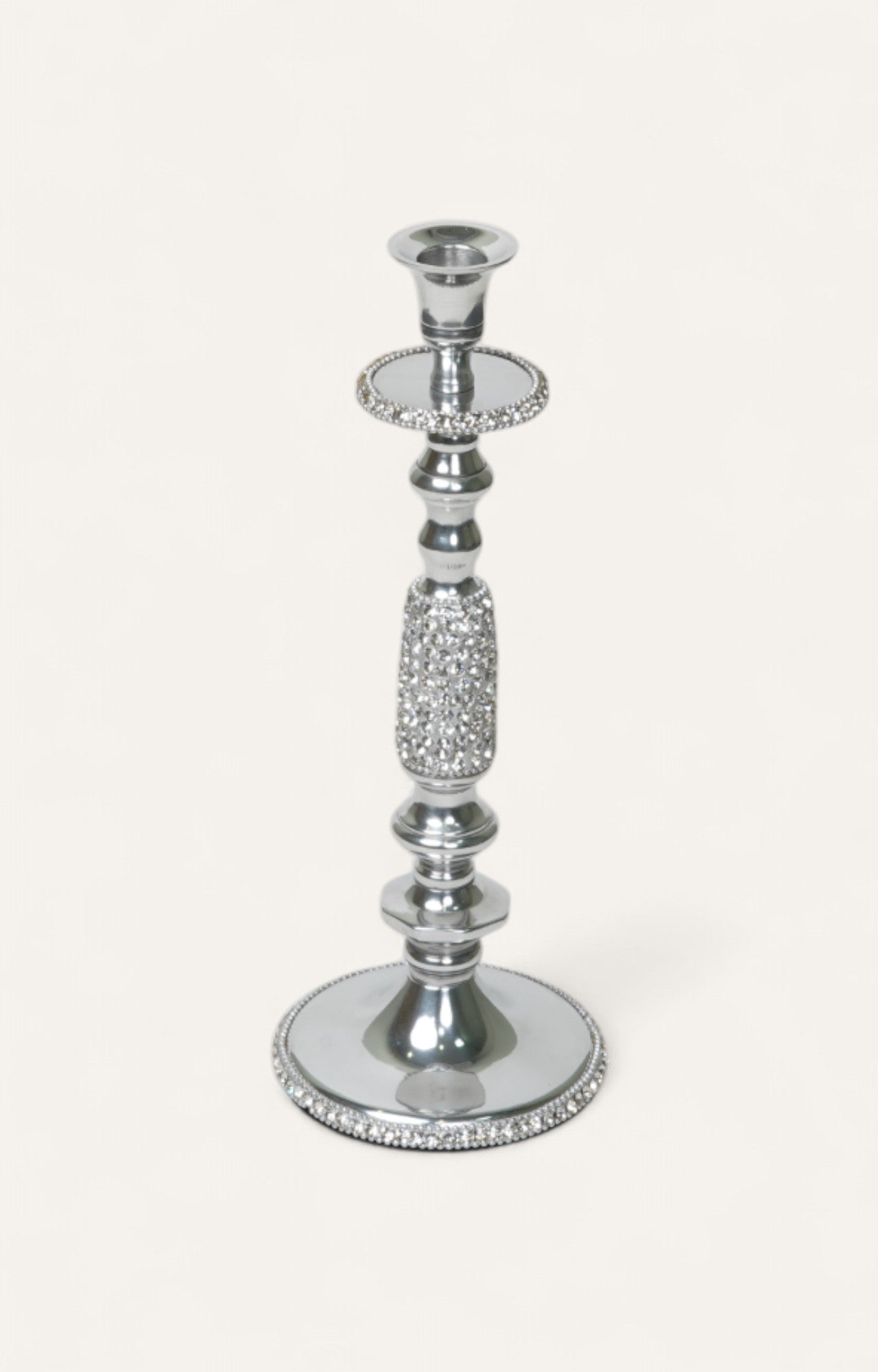 Victorian Crystal Metal Candle Stand