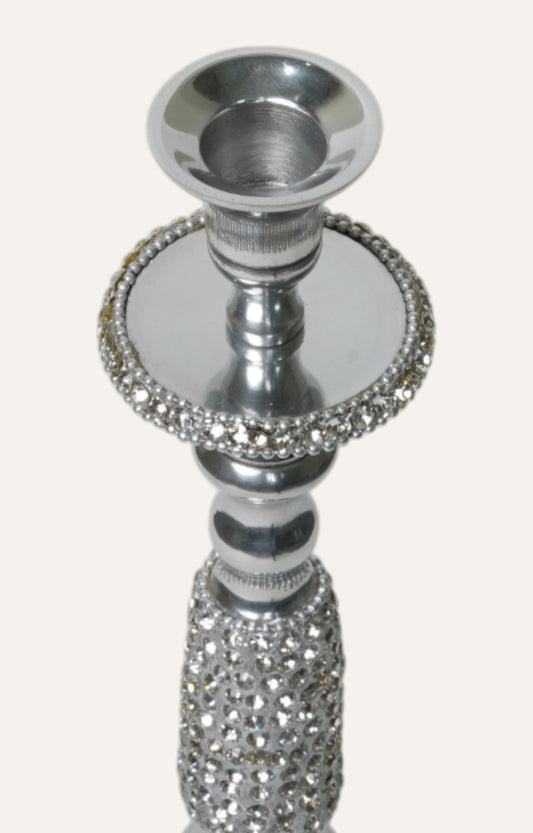 Victorian Crystal Metal Candle Stand
