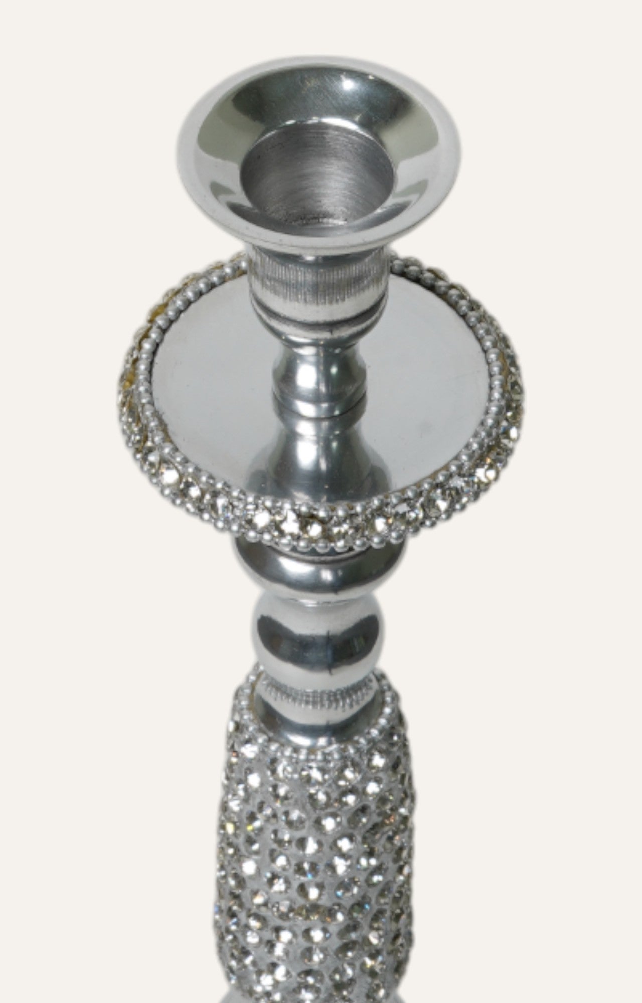 Victorian Crystal Metal Candle Stand