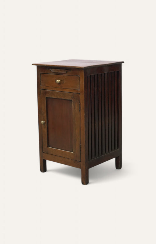 Antasia Slatted Wooden Vintage Side Cabinet