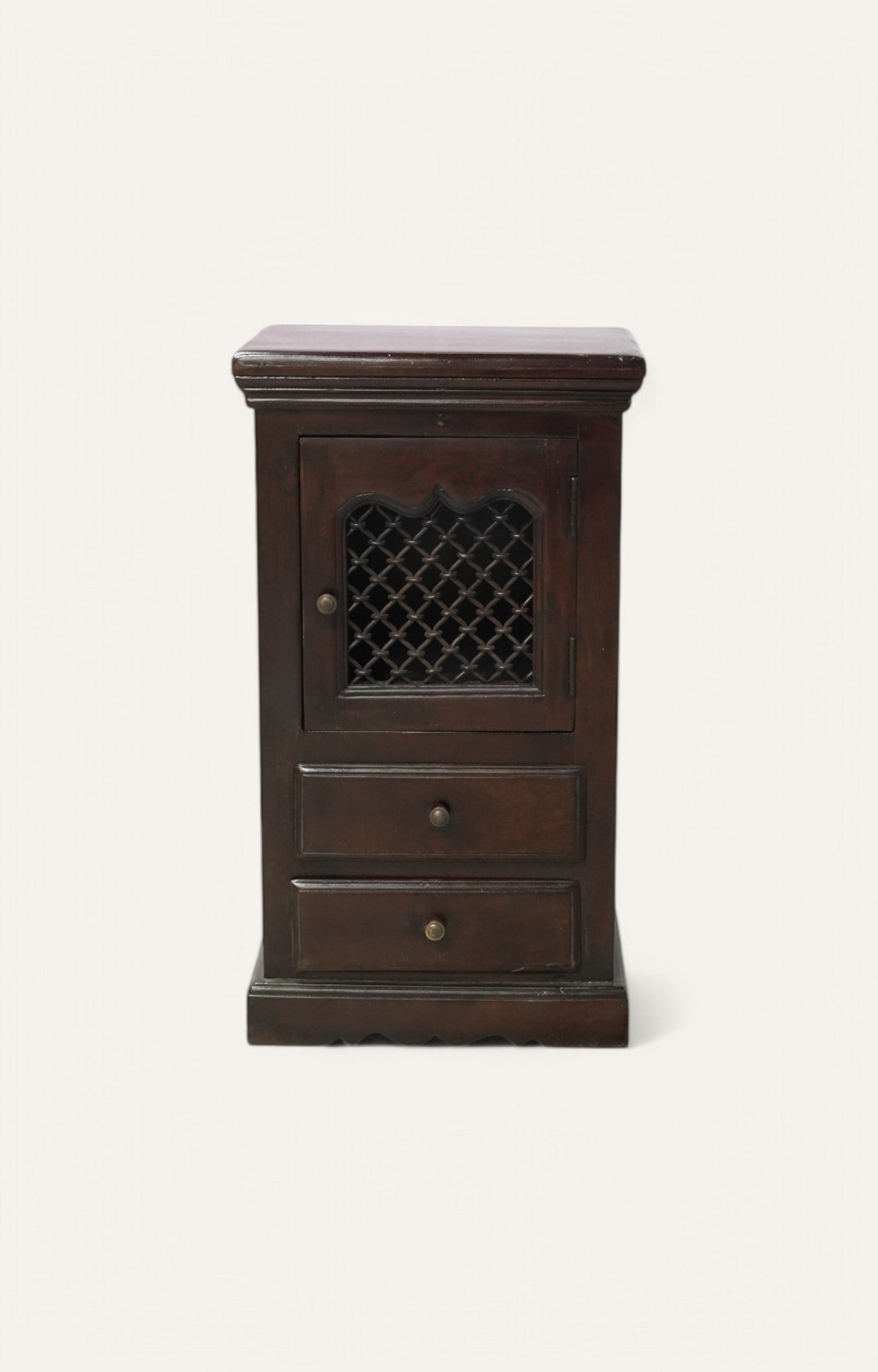 Lattice Wooden Side Cabinet