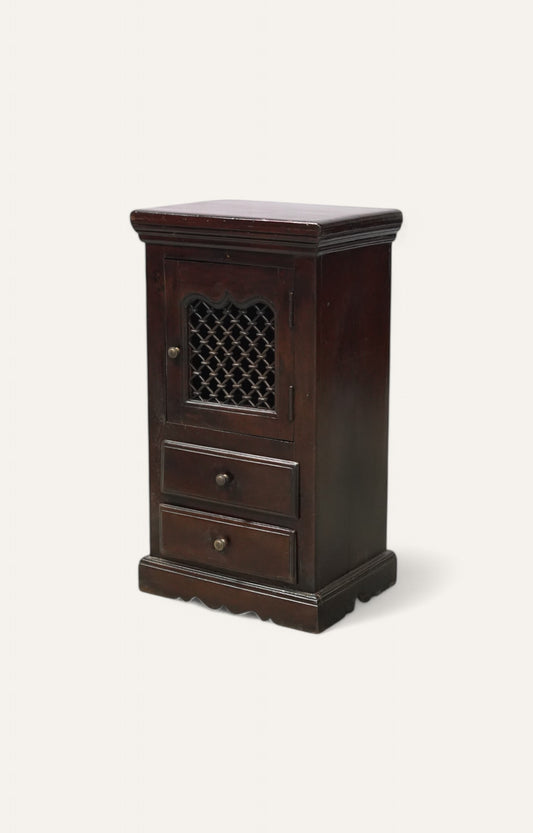 Lattice Wooden Side Cabinet