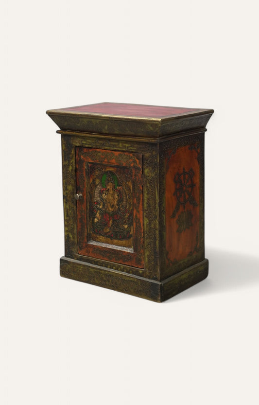 Lord Krishna Hand-Painted Vintage Cabinet