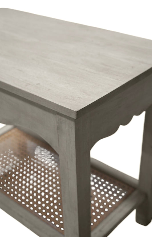 Gustavian Wood and Cane Side Table