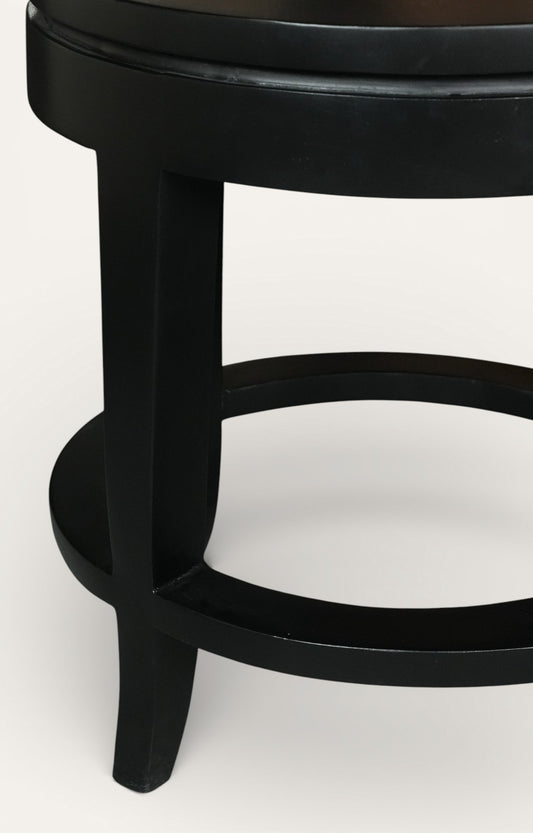 Vintage Black Round Swivel Side Table