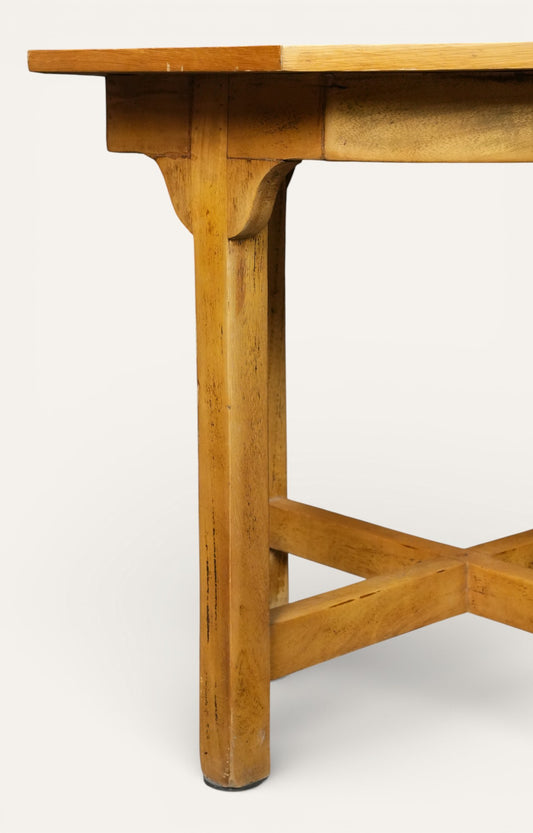 Handcrafted Octagonal Acacia Wood Side Table
