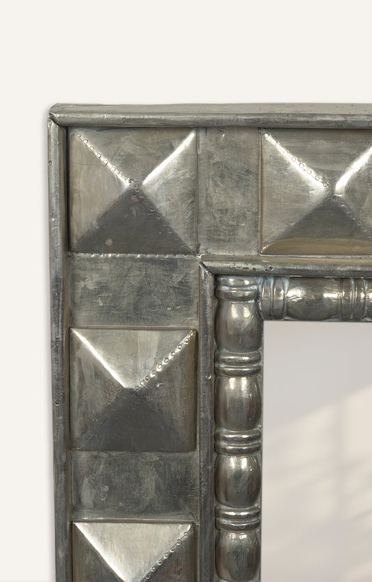 White Metal Framed Mirror