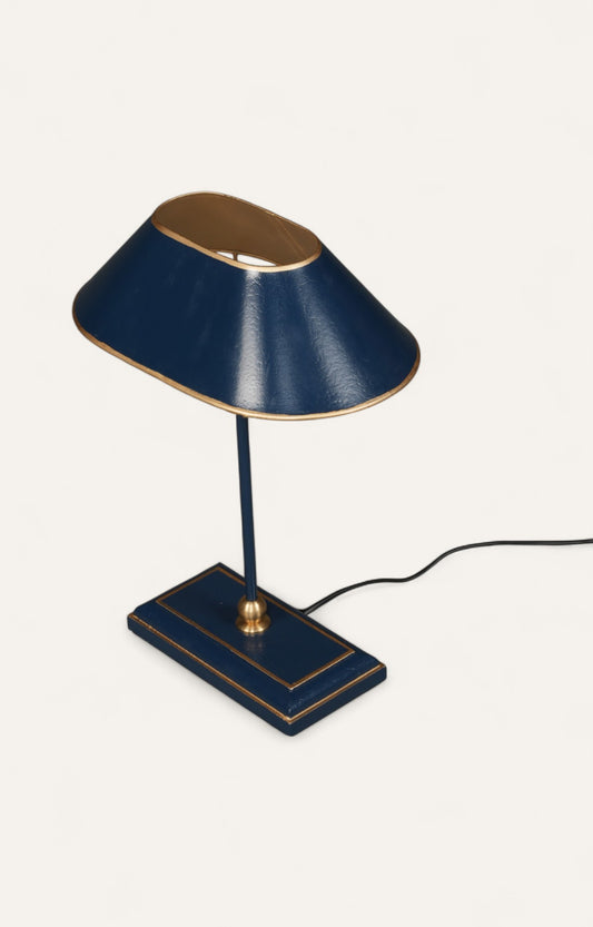 Navy Blue and Gold Table Lamp