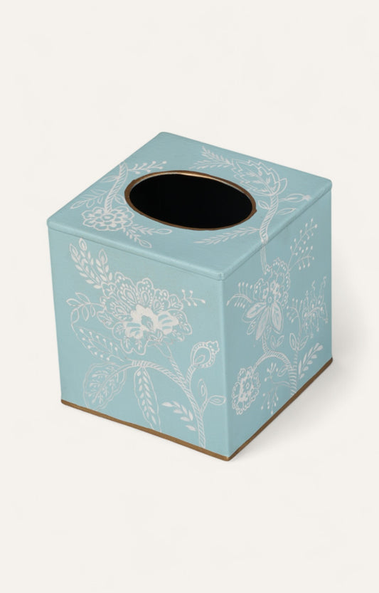 Blue Floral Tissue Box Cover