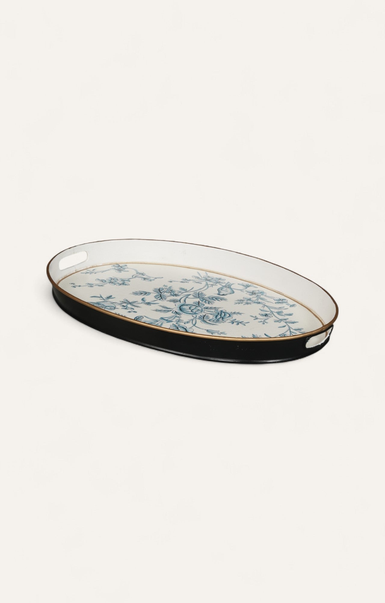 Oval Floral Accent Tray