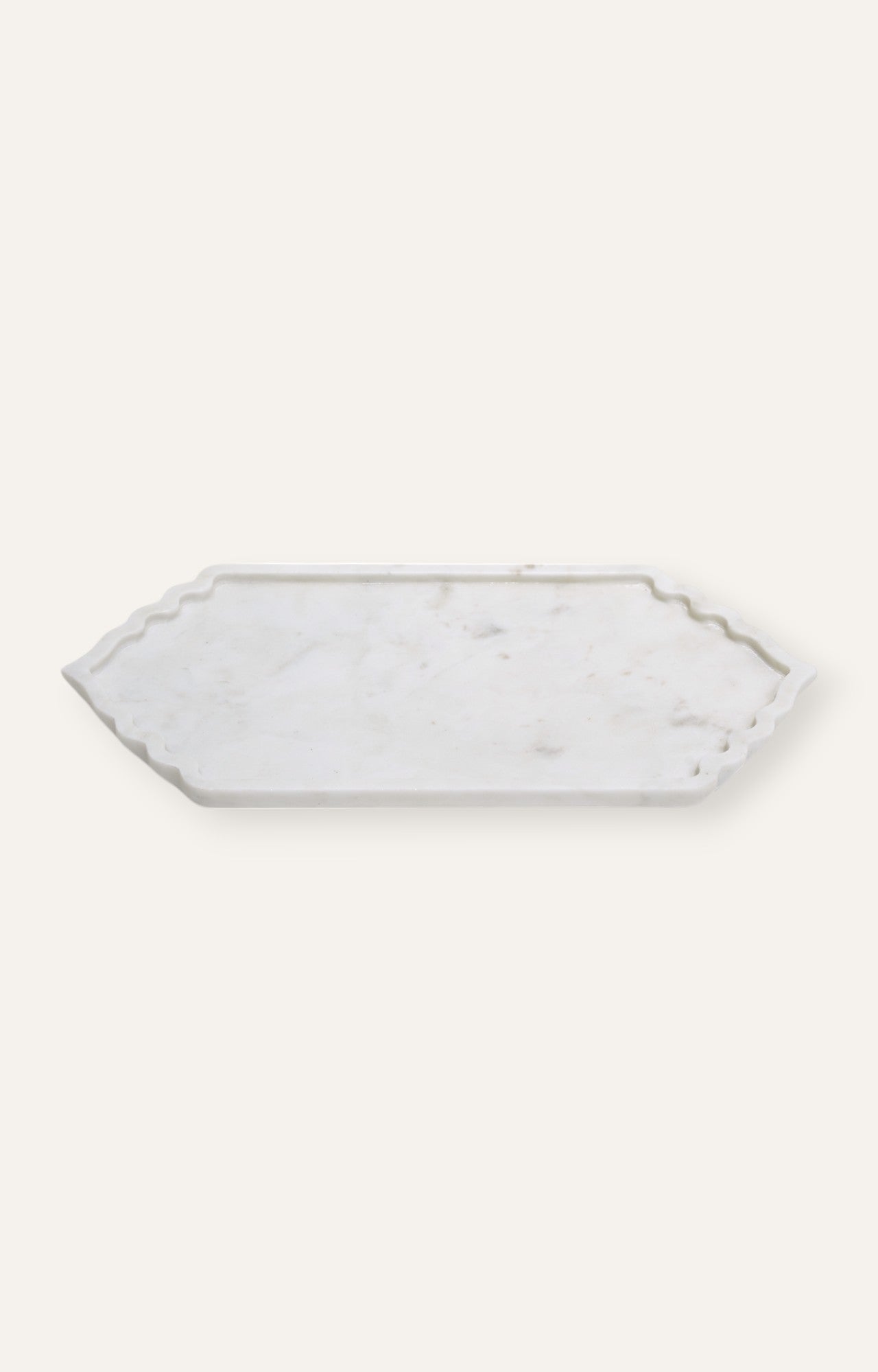 White Marble Long Maroc Platter