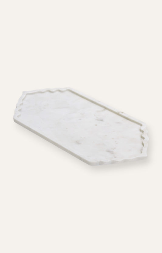 White Marble Long Maroc Platter