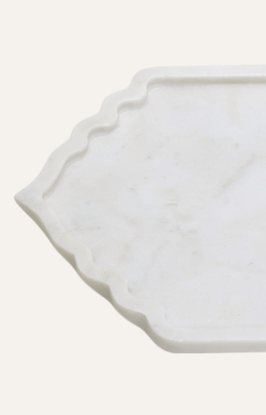 White Marble Long Maroc Platter