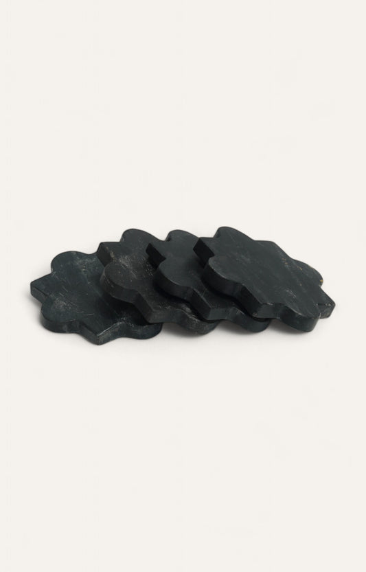 Black Marble Coaster Set (Set of 4 pcs)