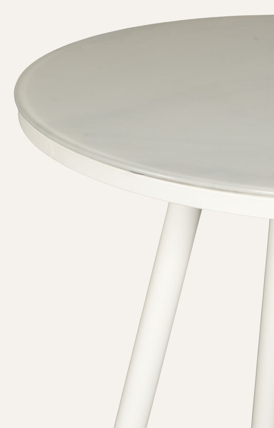 Round White Metal Bar Table