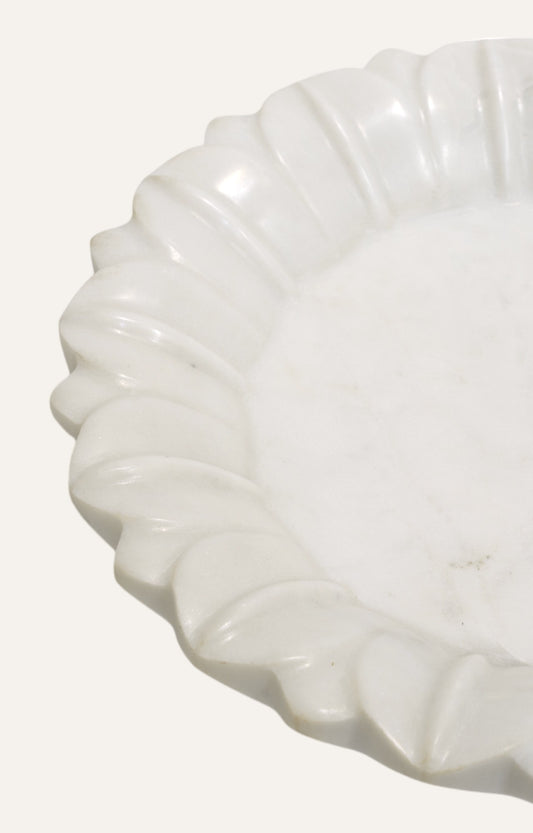 White Marble Round Tray