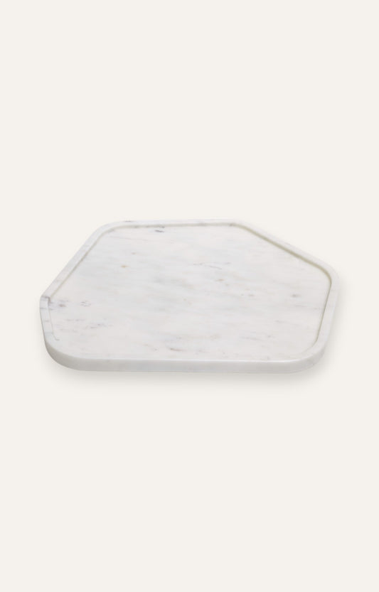 White Marble Modern Geometric Platter