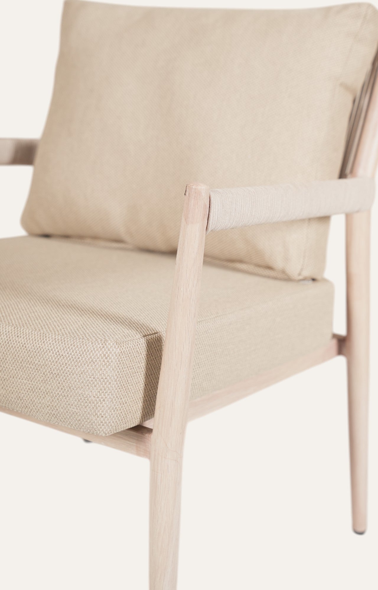 Rustic Metal Outdoor Armchair with Nylon Ropes