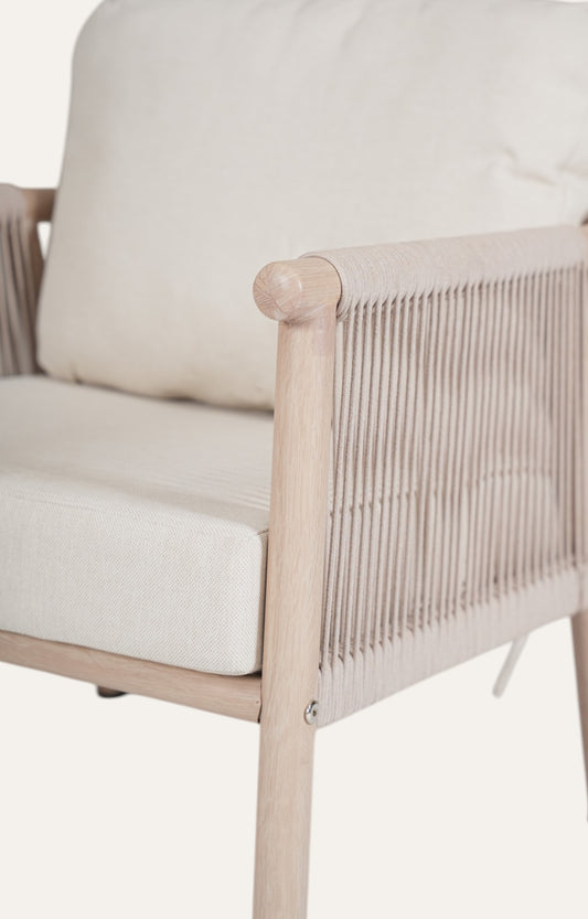 Tranquil Metal and Nylon Ropes 1 Seater Outdoor Armchair