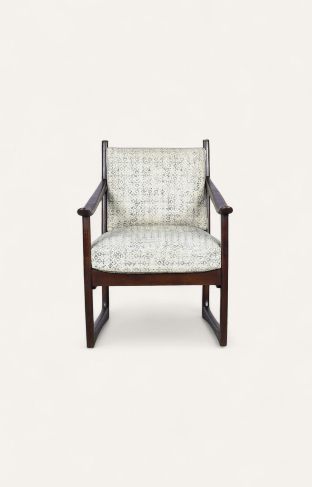 Vintage-Style Wooden Armchair with Cushion