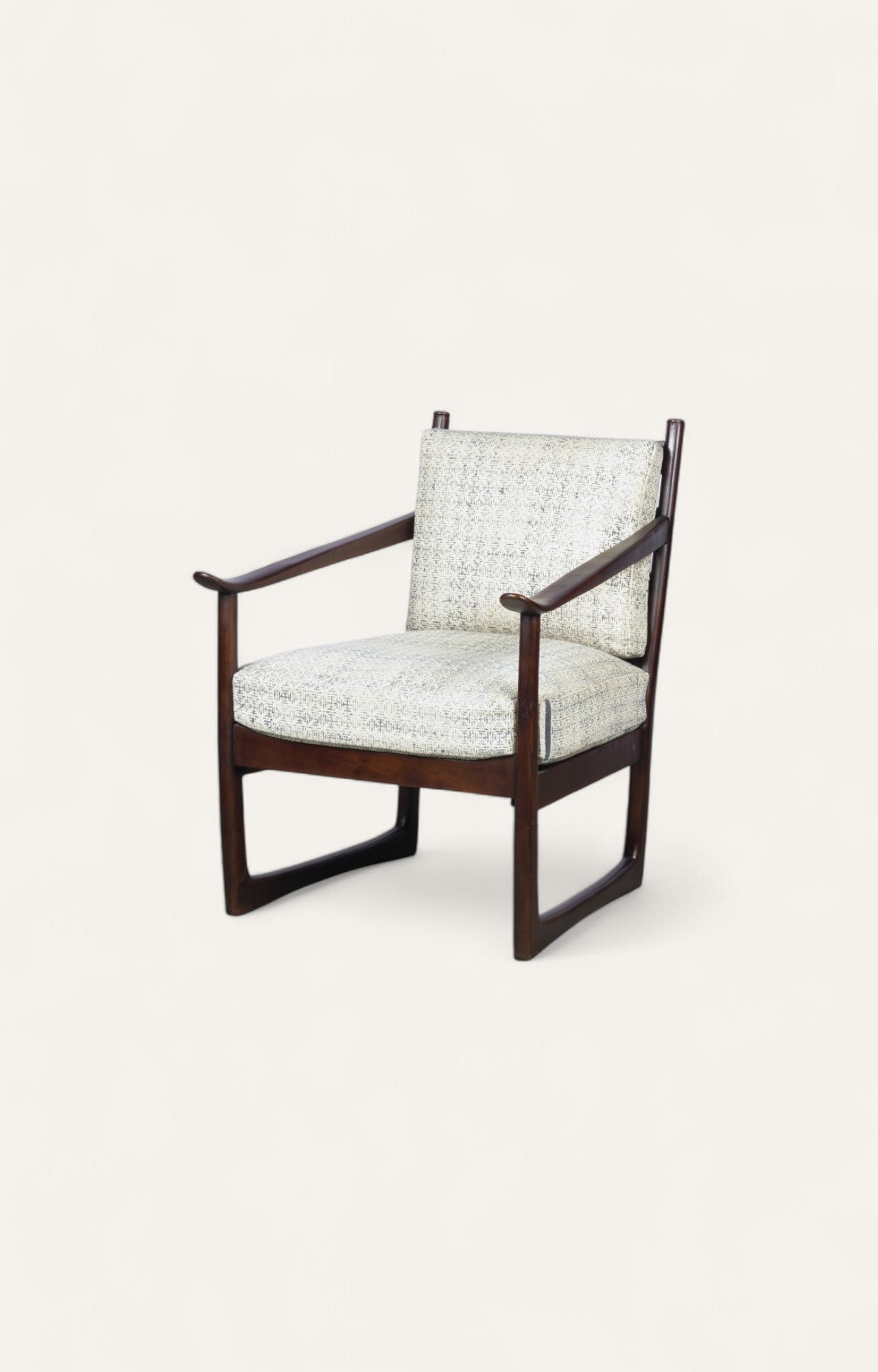 Vintage-Style Wooden Armchair with Cushion