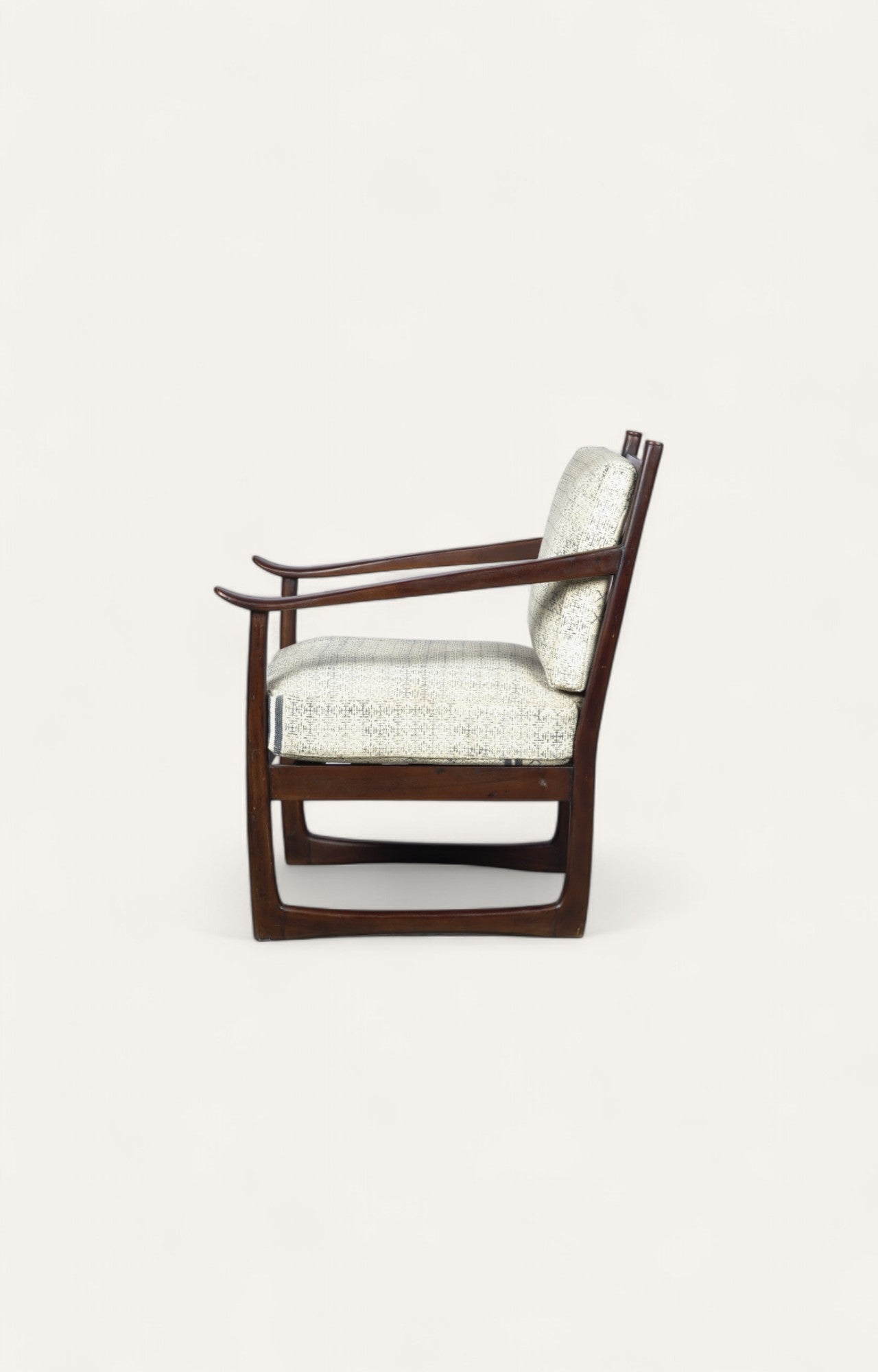 Vintage-Style Wooden Armchair with Cushion