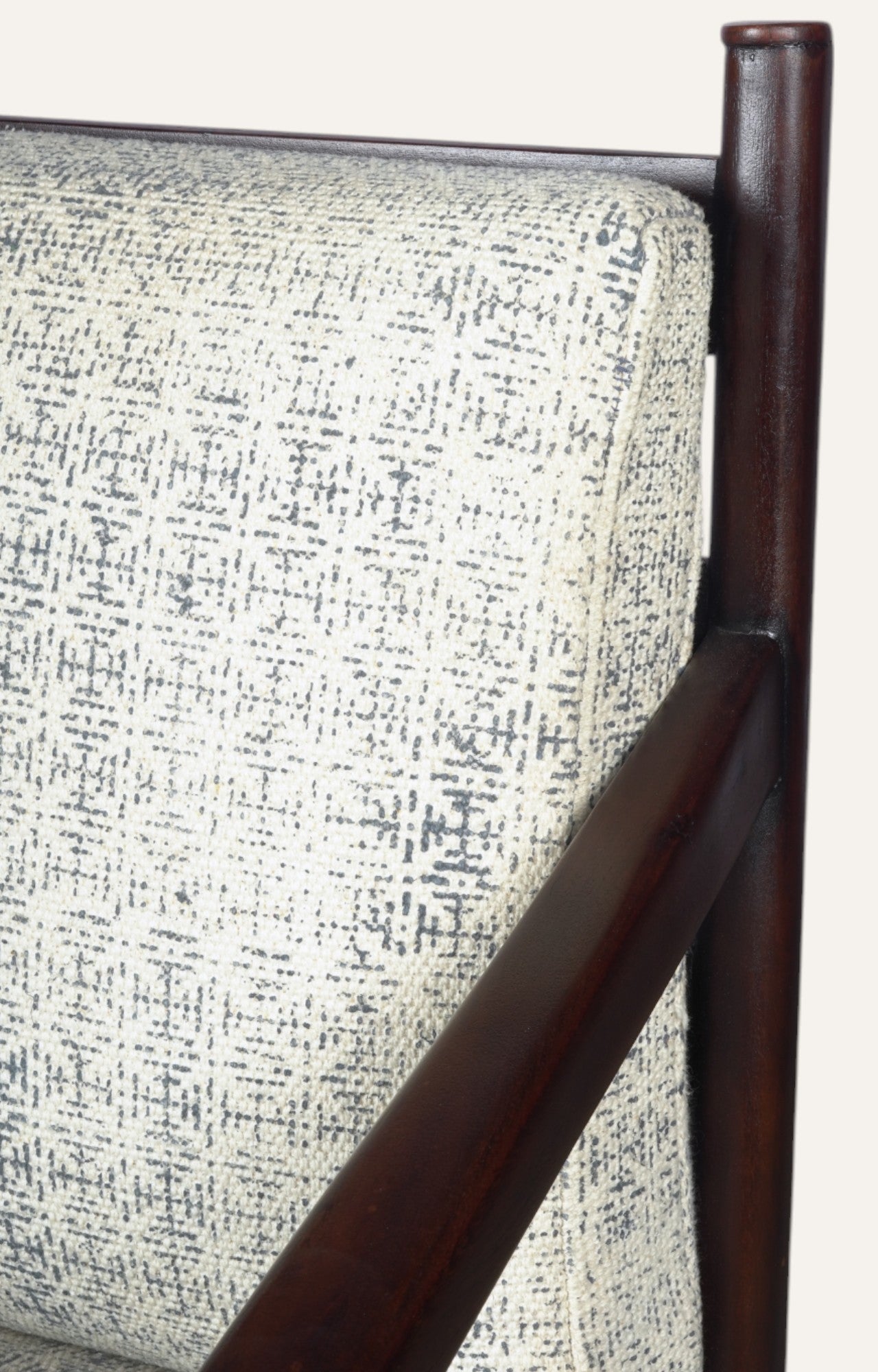 Vintage-Style Wooden Armchair with Cushion