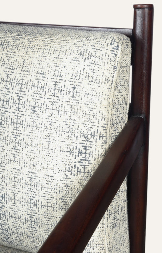 Vintage-Style Wooden Armchair with Cushion