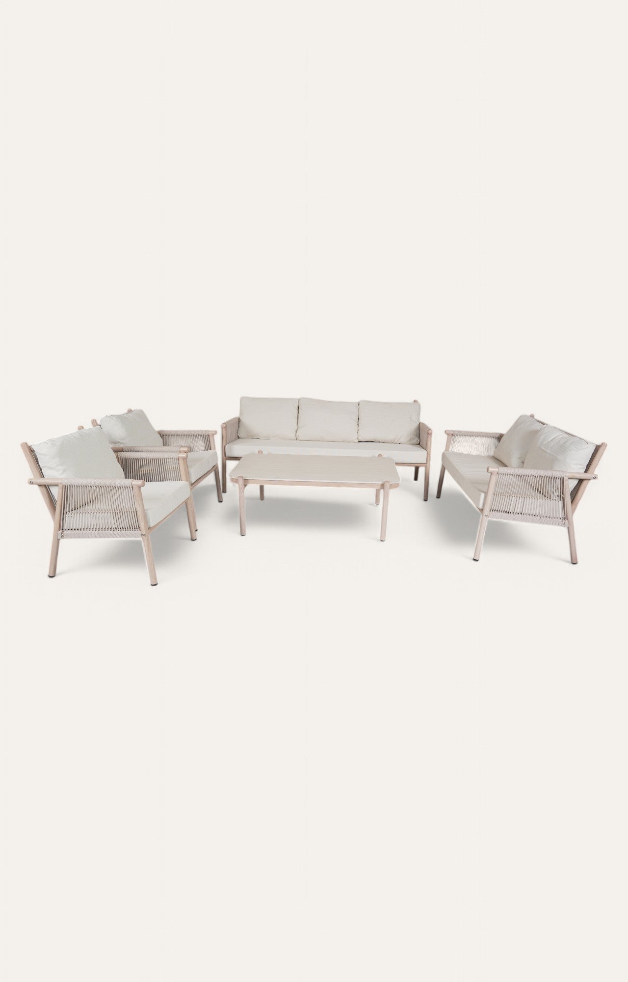 Tranquil Metal and Nylon Ropes 3 Seater Outdoor Sofa