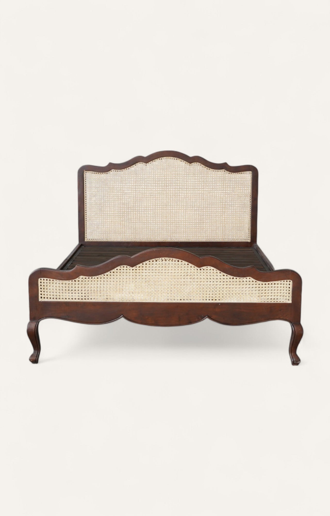 Fiona French Wooden Bed with Cane Detailing