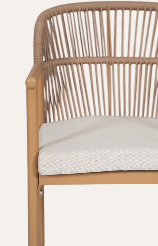 Willow Nylon Ropes Woven Back Metal Outdoor Chair