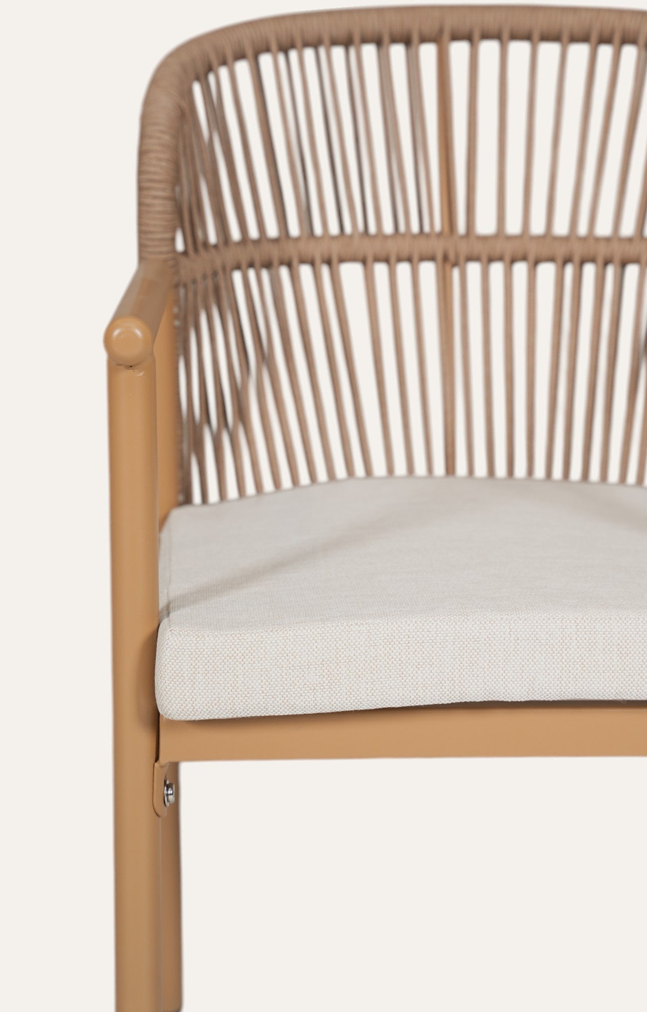 Willow Nylon Ropes Woven Back Metal Outdoor Chair
