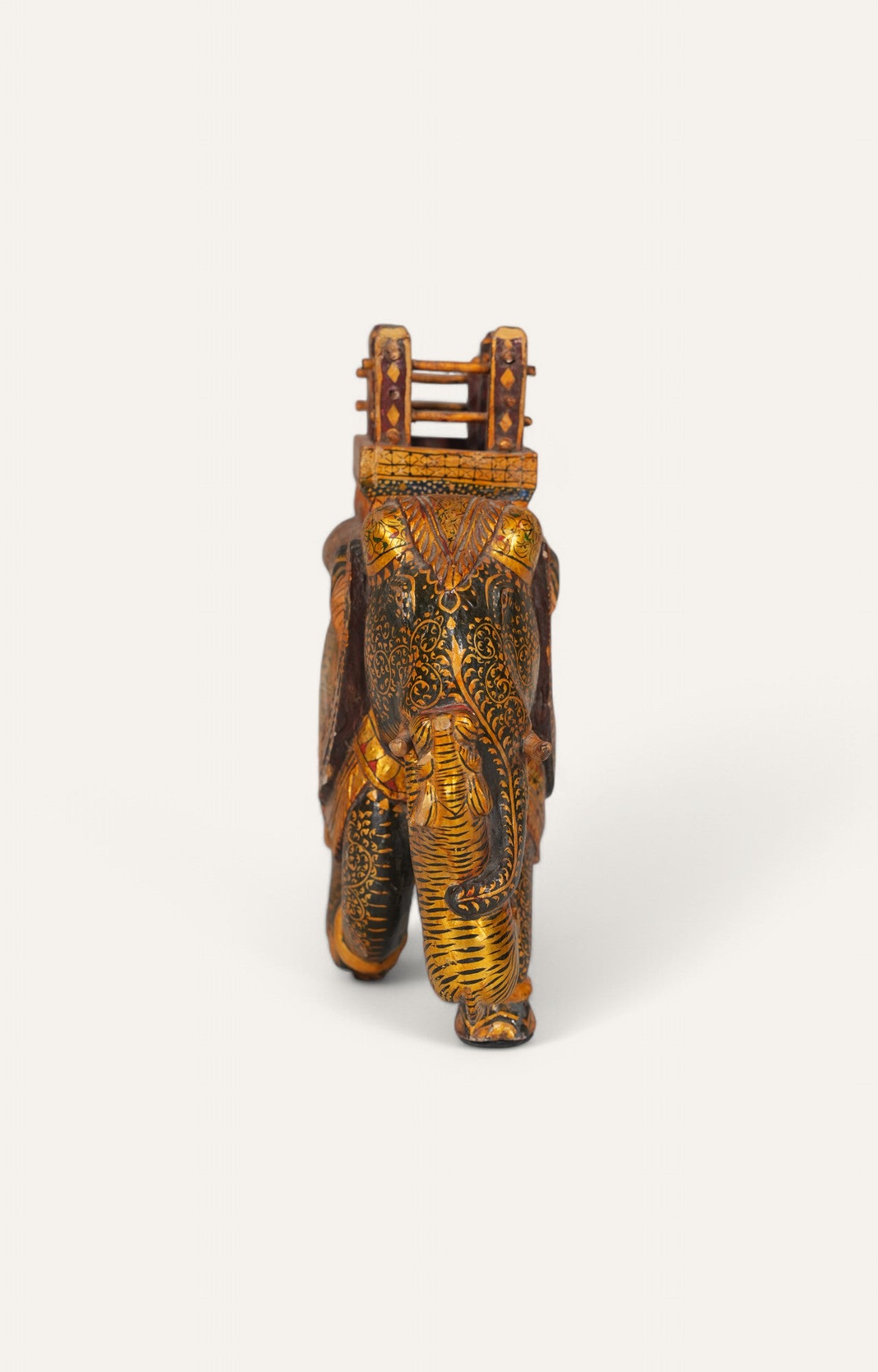 Hand-painted Carved Elephant Statue