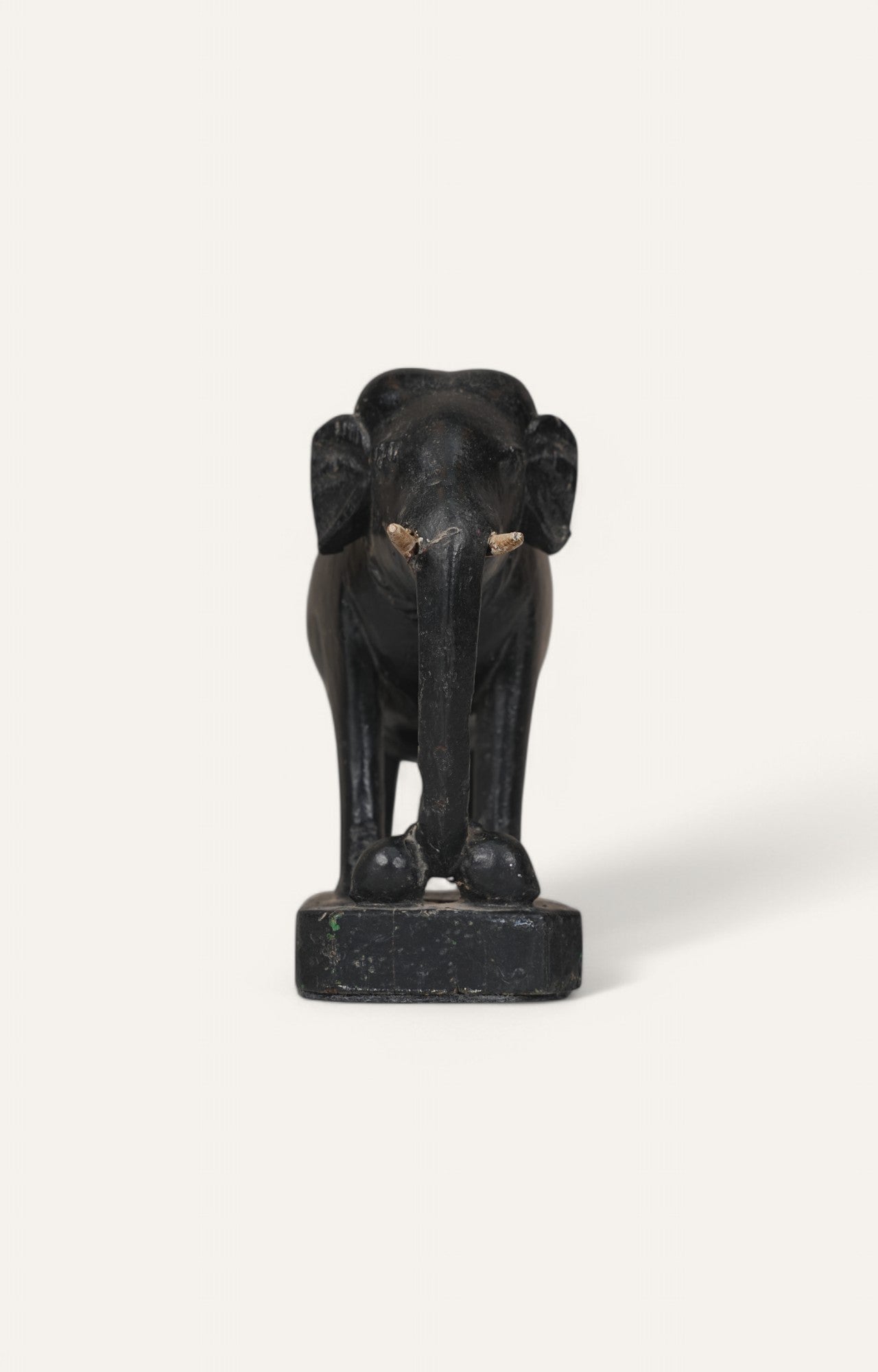 Black Stained Teak Elephant Figurine