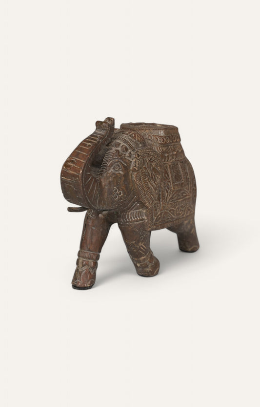 Vintage Hand-carved Teak Elephant