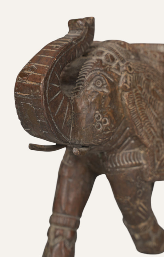 Vintage Hand-carved Teak Elephant