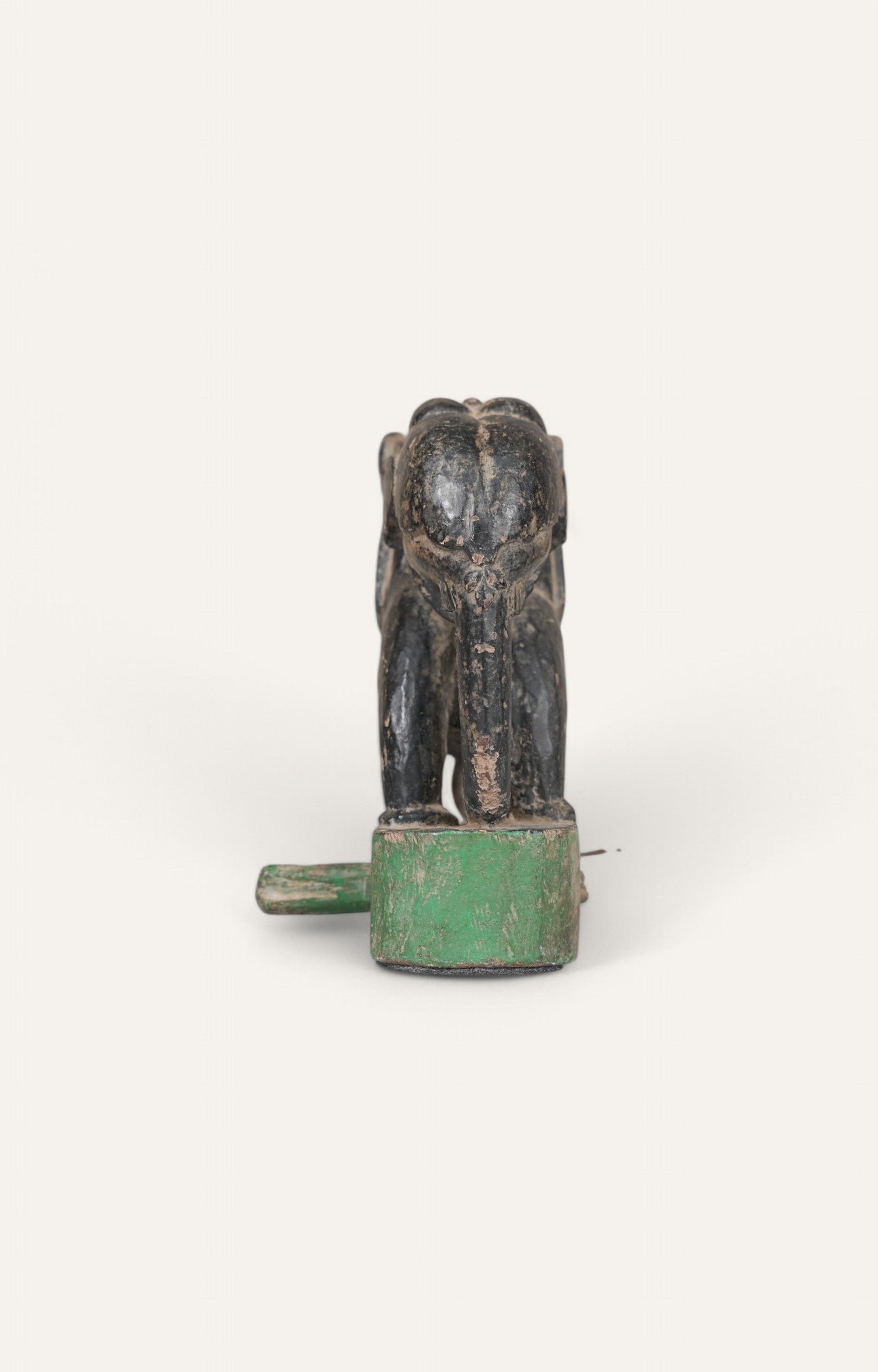 Pull-Along Elephant Statue in Black Teak